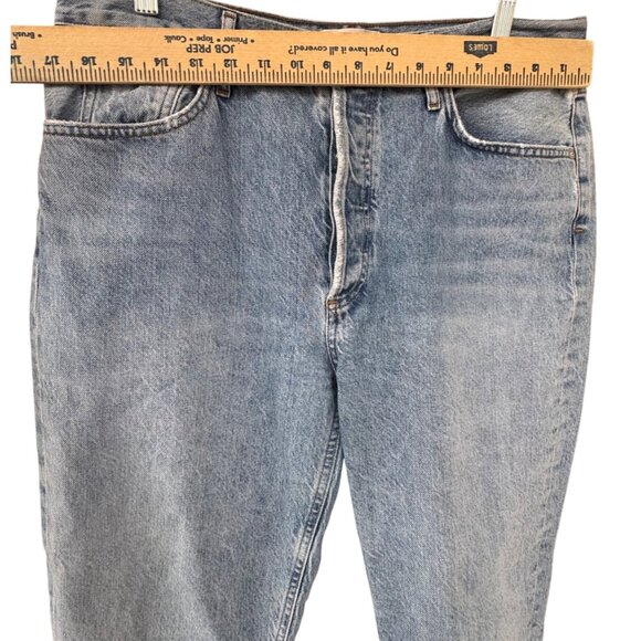AGOLDE High Rise Straight Crop Jeans Size 30x26 Light Wash Button Fly Organic - Picture 8 of 10